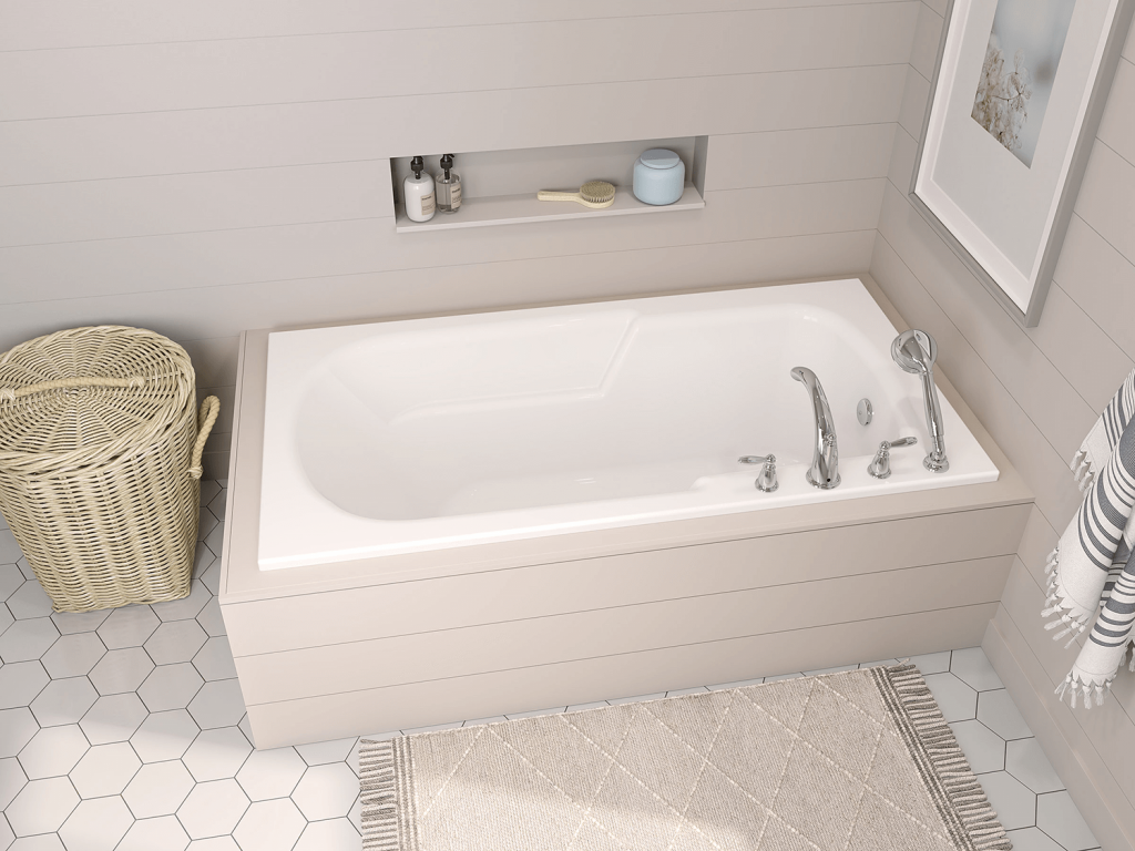 White podium bath insert