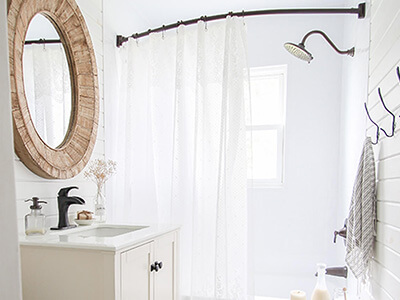 Farmhouse bathroom with towel hook