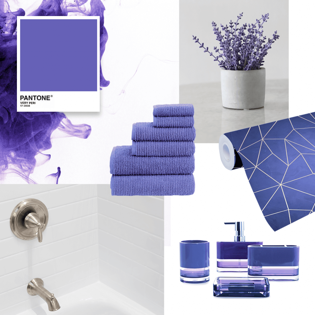 Design board of the pantone color of the year very peri 